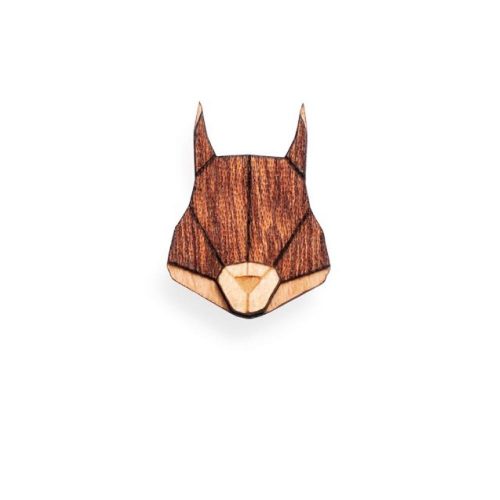 .wooden brooche