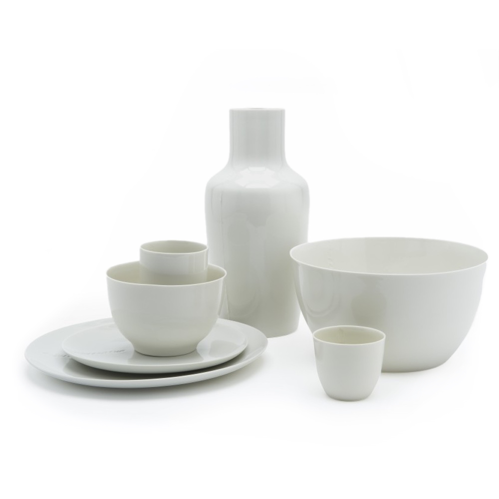 B-set white porcelain service by Hella Jongerius